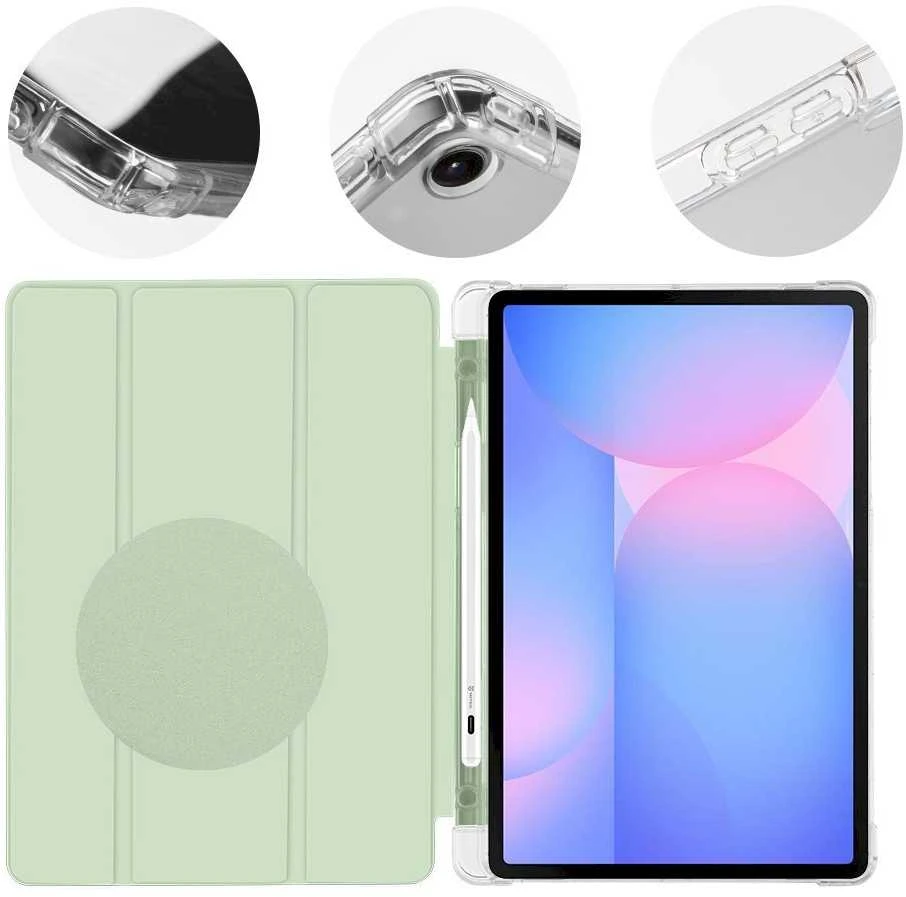 OBAL:ME MistyTab dėklas skirtas Samsung Galaxy Tab S10 Lite/S9/S9 FE/S10 FE Light Žalias