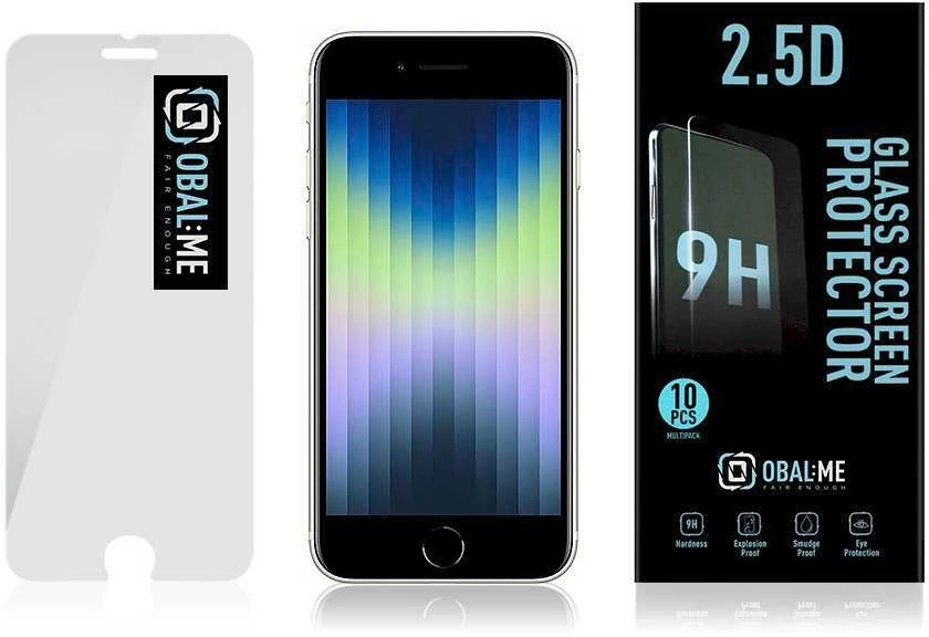 OBAL:ME Multipack 2.5D Apsauginis stiklas ekranui, skirtas iPhone 7/8/SE2020/SE2022 Clear (10vnt)