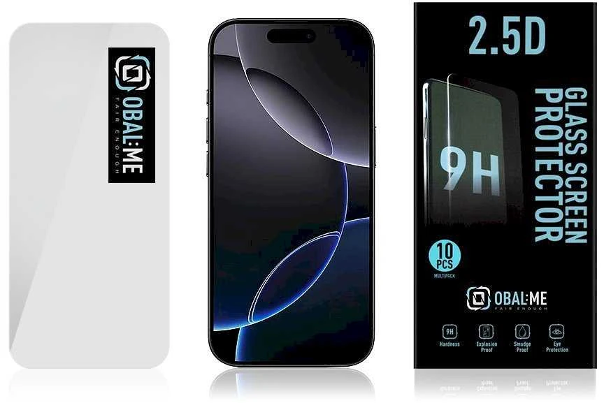 OBAL:ME Multipack 2.5D apsauginis stiklas Screen Protector skirtas Apple iPhone 16 Pro Clear (10vnt)