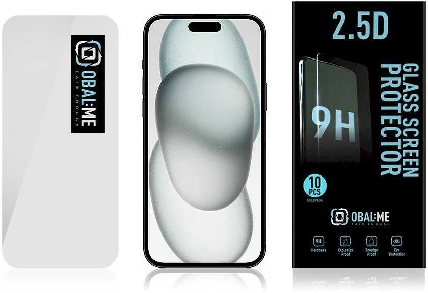OBAL:ME Multipack 2.5D Glass Ekrano apsauga skirta Apple iPhone 15/16 Clear (10vnt)