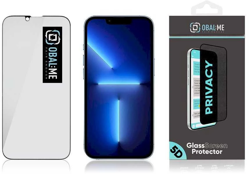 OBAL:ME Privacy 5D Apsauginis stiklas Screen Protector skirtas Apple iPhone 13 Pro Max/14 Plus juodos spalvos