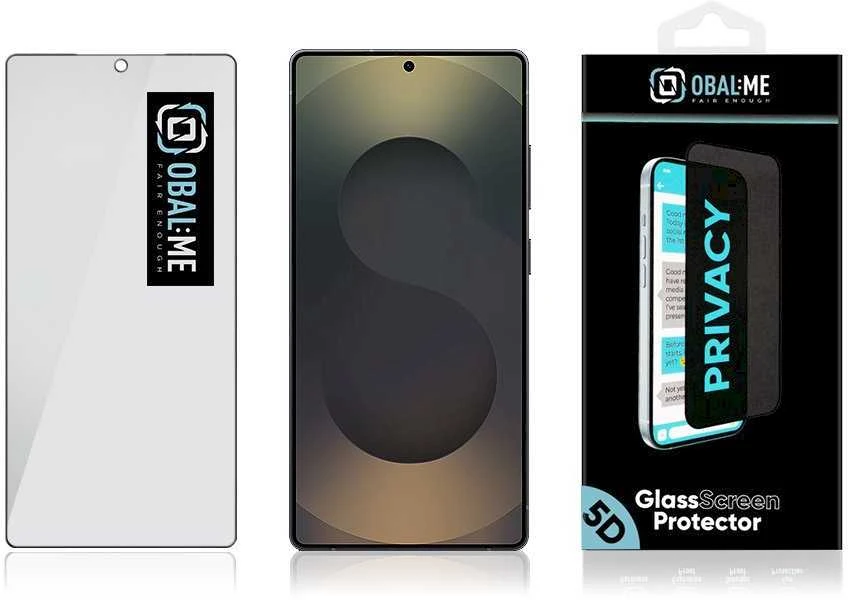 OBAL:ME Privacy 5D apsauginis stiklas skirtas Samsung Galaxy S25 Ultra Juodas