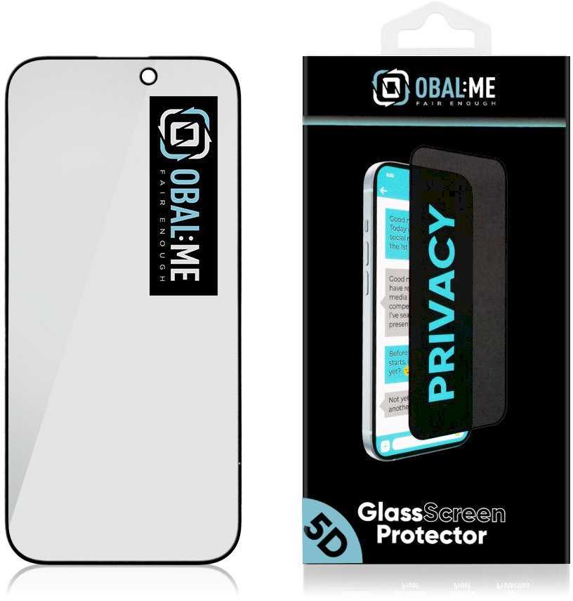 OBAL:ME Privacy 5D ekrano apsauga telefonui iPhone 16 Pro Juodas