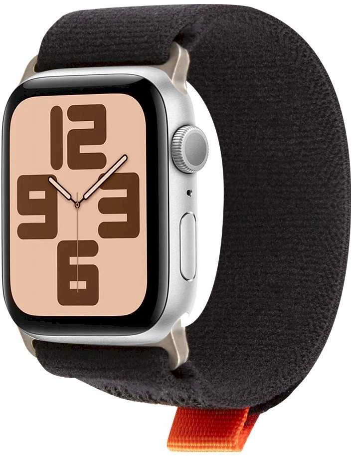 OBAL:ME Textile apyrankė skirta Apple Watch 42-49mm M-L juodos spalvos/oranžinės spalvos