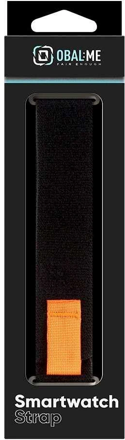 OBAL:ME Textile apyrankė skirta Apple Watch 42-49mm M-L juodos spalvos/oranžinės spalvos