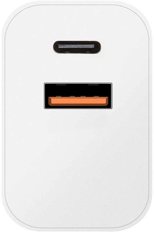 OBAL:ME laidinis įkroviklis USB-A + USB-C 20W + 2x kabelis 1m baltos spalvos