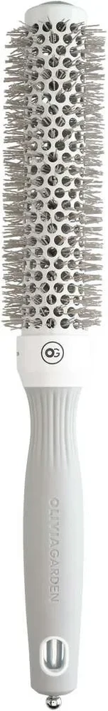 Olivia Garden Expert Blowout Speed Round Banguoti šereliai Baltas & Pilkas 65 mm