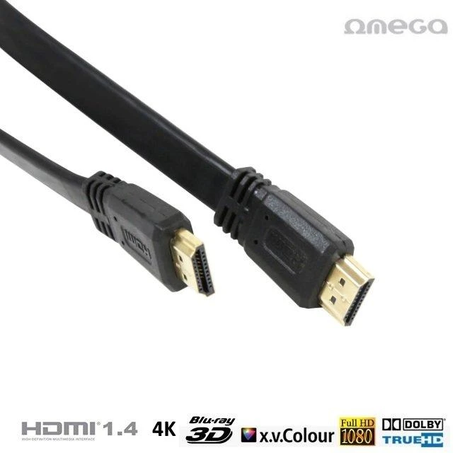Omega kabelis HDMI 1,5 m plokščias (41847)