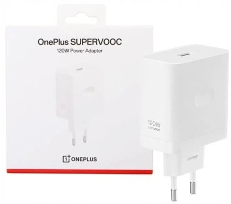 OnePlus 120 W vieno prievado SUPERVOOC Type-A adapteris, baltas, EU