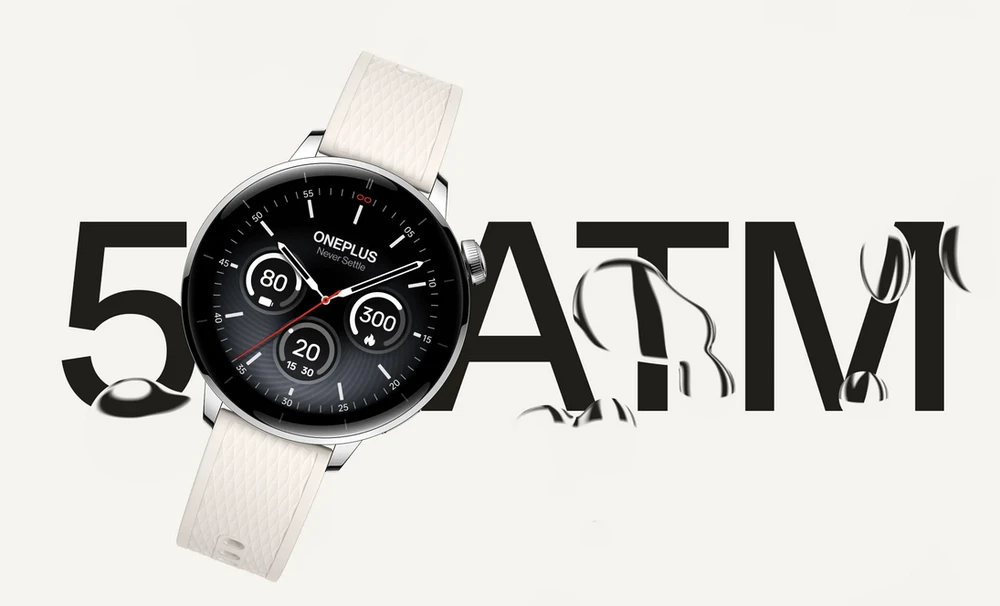 Išmanusis laikrodis OnePlus Watch 3 43mm 3.35 cm (1.32") AMOLED Digital 466 x 466 pikselių Jutiklinis ekranas Sidabrinis, Titanium Wi-Fi GPS (satellite)
