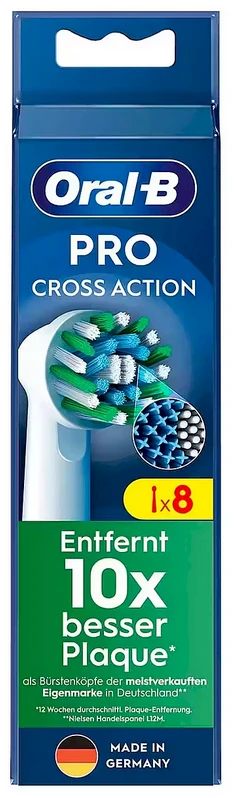 Braun „Oral-B CrossAction“, 8 vnt., Balta, 3 mėn., „Oral-B“, Dėžutė