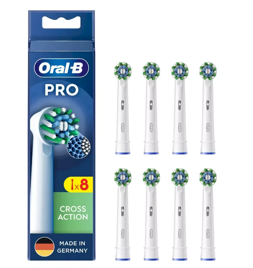 Braun Oral-B EB50-8 Cross Action Pro Dantų Šepetėlio Galvutės, 8 Vnt.