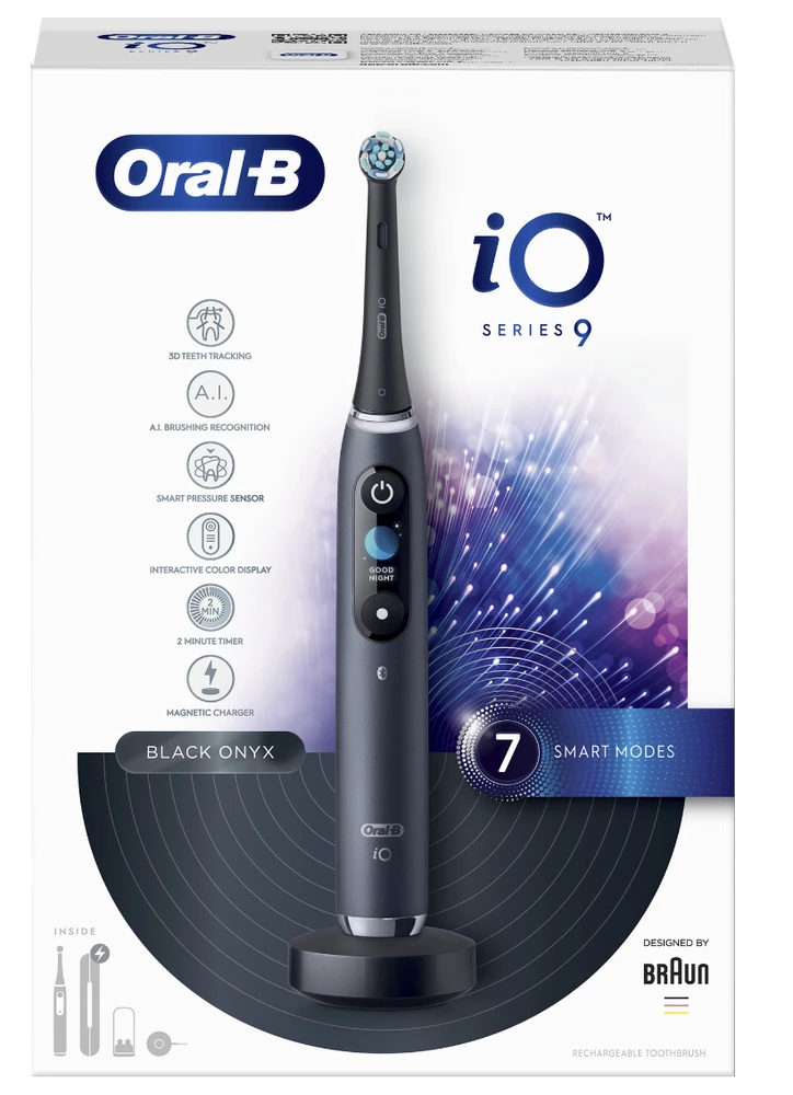 ORAL-B iO Series 9 Elektrinis dantų šepetėlis, juodos spalvos