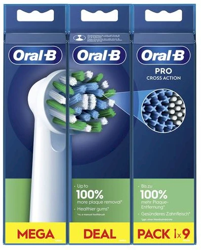 „Oral-B Pro Cross Action“ papildymas 9 vnt