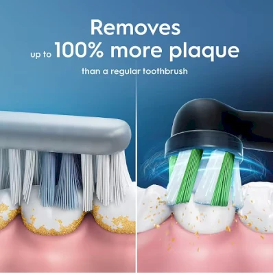 Dantų šepetėlis Šepetėlis Oral-B Pro Series 1 Cross Action komplektas 2-pack Juodas + Rožinė Juodas/Rožinė