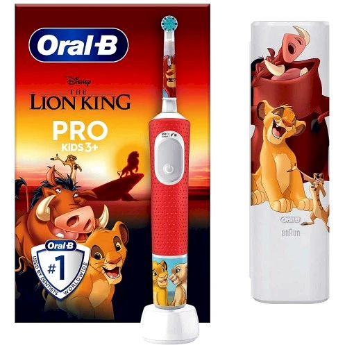 Dantų šepetėlis Oral-B Vitality Pro D103 Kids 3+ Lion King raudona
