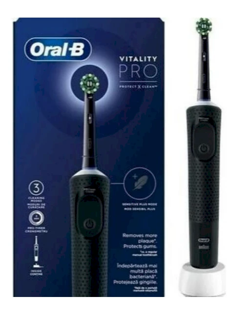 Elektrinis dantų šepetėlis Oral-B Vitality Pro juodas su dėže