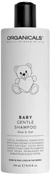 Organicals Baby Gentle Aloe&Oat Šampūnas plaukų šampūnas kūdikiams, 250 ml