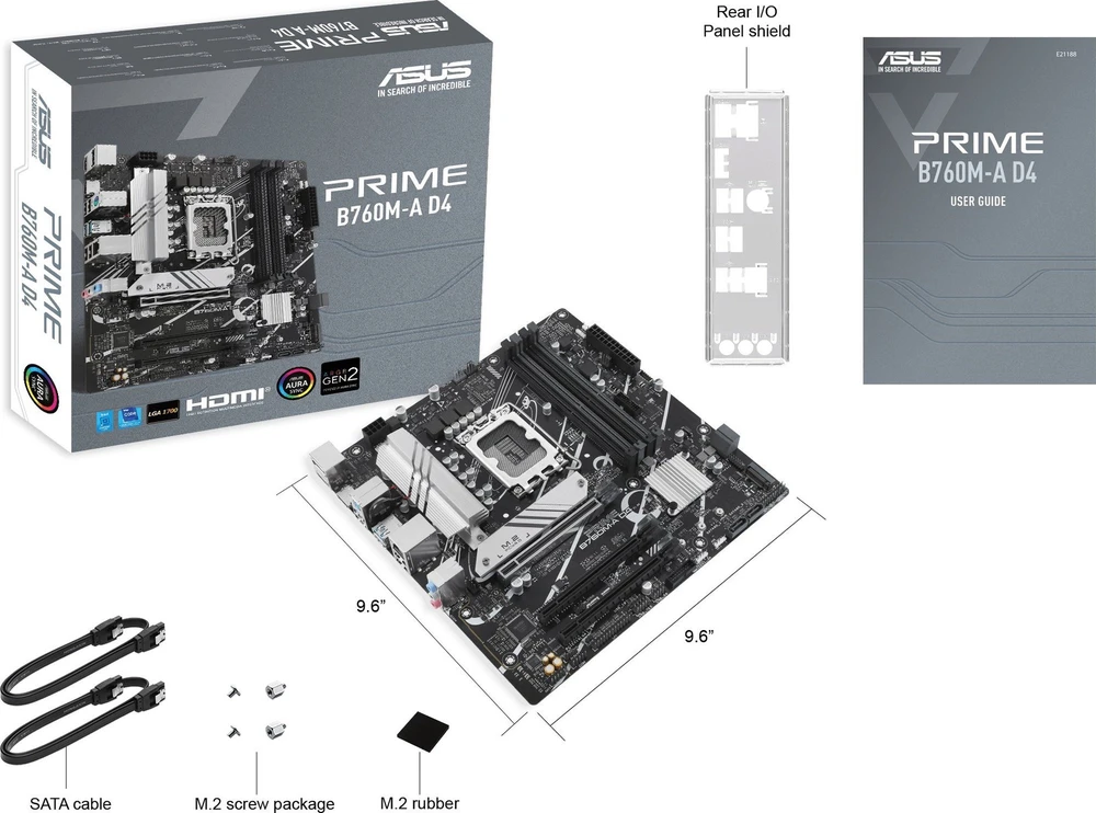 Motininė Plokštė - ASUS PRIME B760M-A D4-CSM Intel B760 LGA 1700 micro ATX