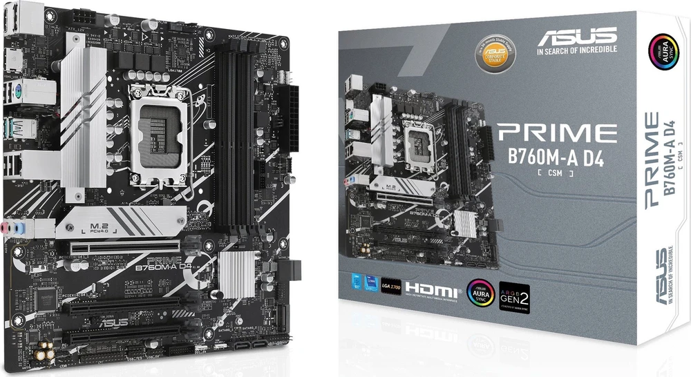 Motininė Plokštė - ASUS PRIME B760M-A D4-CSM Intel B760 LGA 1700 micro ATX