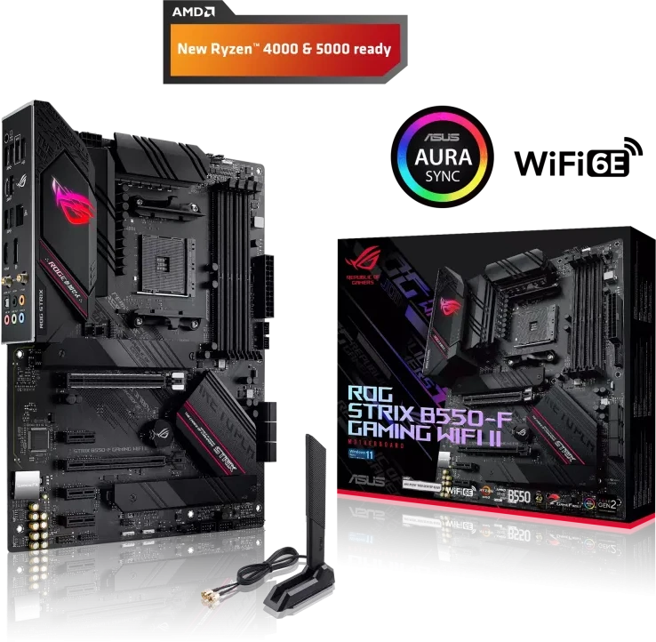 Pagrindinė plokštė ASUS AMD B550 SAM4/ATX/Memory DDR4/Atminties lizdai 4/3xPCI-Express 3.0 1x/1xPCI-Express 3.0 4x/1xPCI-Express 4.0 16x/2xM.2/STRIXB550-FGAMWIFIII