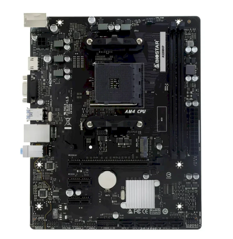 „Biostar A520MHP“ pagrindinė plokštė AMD A520, lizdas AM4, „micro ATX“
