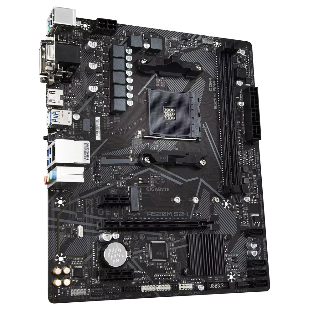 Pagrindinė plokštė Gigabyte A520M S2H, AM4, Micro-ATX, DDR4