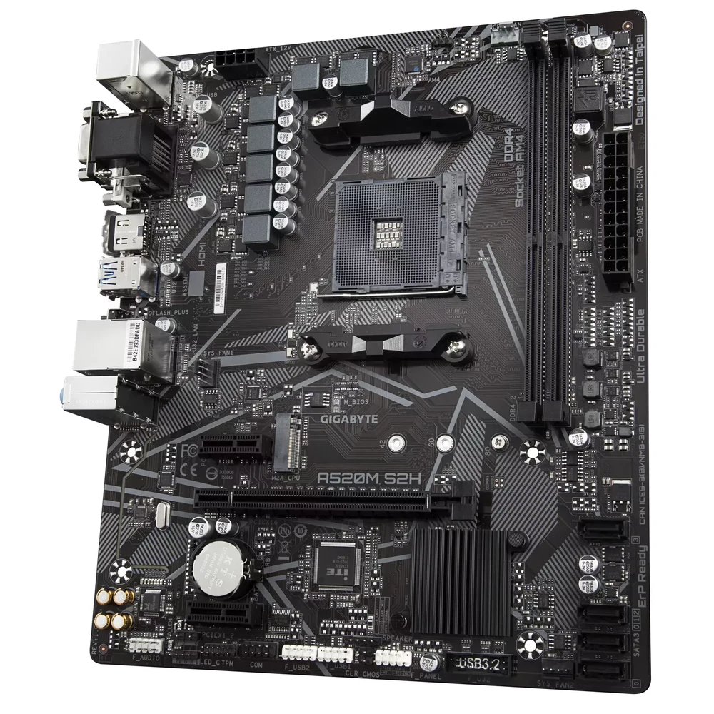 Pagrindinė plokštė Gigabyte A520M S2H, AM4, Micro-ATX, DDR4