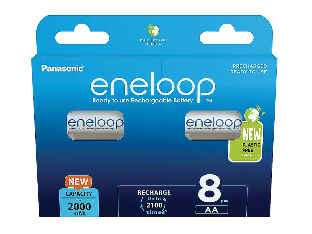 Panasonic eneloop įkraunama baterija AA 2000 8bp