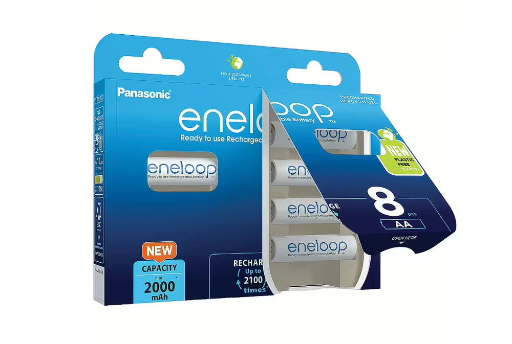Panasonic eneloop įkraunama baterija AA 2000 8bp