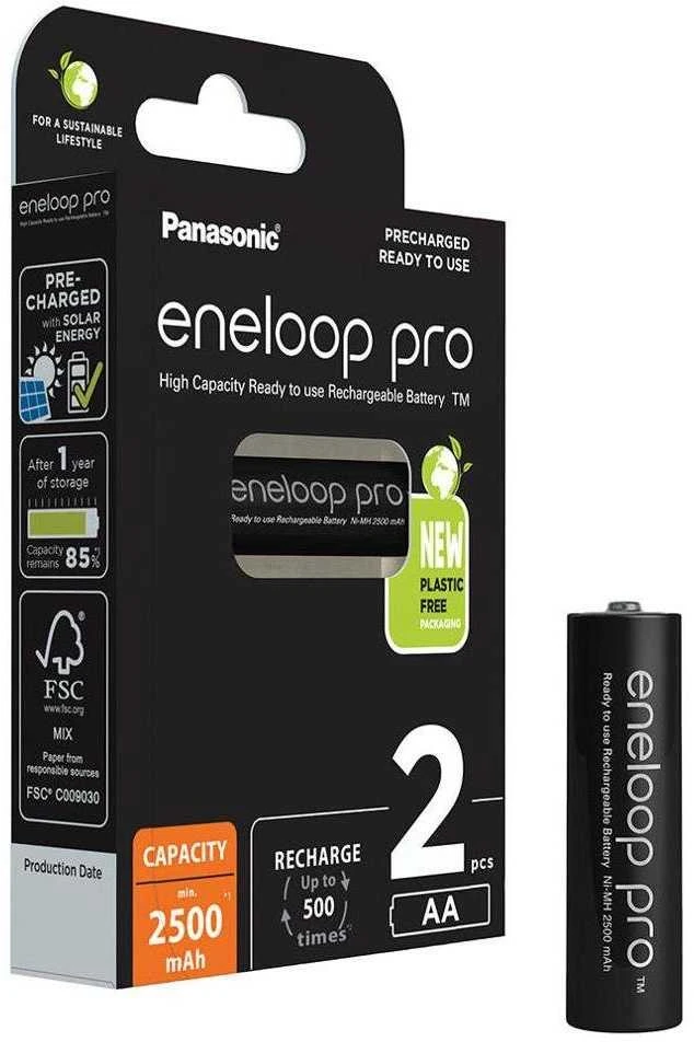 Panasonic Eneloop Pro AA baterijos su pakuote