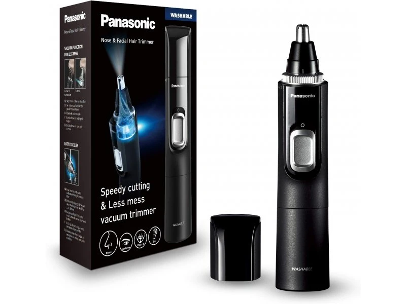Barzdaskutė „Panasonic“ nosies ir ausų plaukų kirpimo mašinėlė su „Vortex“ valymo sistema | ERGN300K503 | Nosies ir ausų žoliapjovė | Drėgnas ir sausas