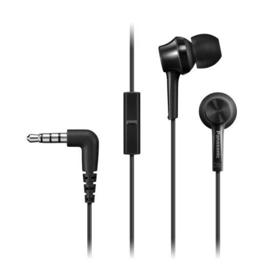 Į ausis įstatomos ausinės su mikrofonu Panasonic RP-TCM55E-K, Juodos