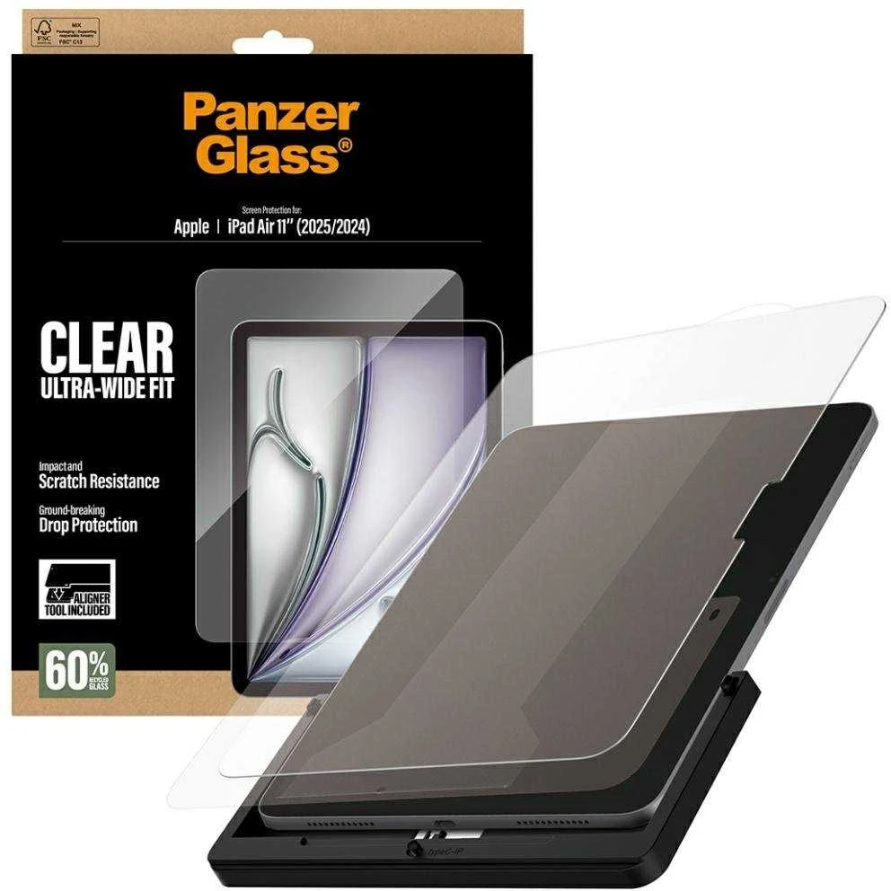 Panzer Glass „PanzerGlass“ itin plataus grūdinto stiklo dėklas, skirtas „iPad Air 11" 2025“ (7-osios kartos) / „iPad Air 11" 2024“ (6-osios kartos)