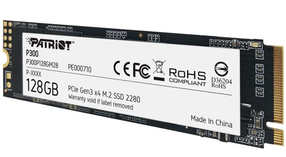 Kietasis vidinis diskas Patriot P300 M.2 PCIe Gen 3 x4 128GB SSD