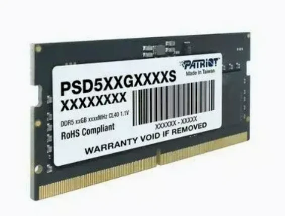 Patriot DDR5 operatyviosios atminties modulis su etikete