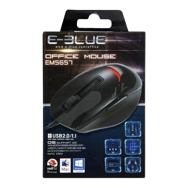 E-Blue E-Mėlyna E-Mėlyna pelė EMS657 (EMS657BKCZ-IU)