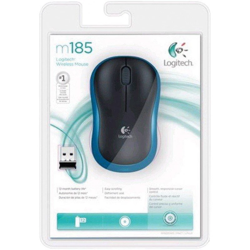 Bevielė pelė Logitech M185, Mėlyna