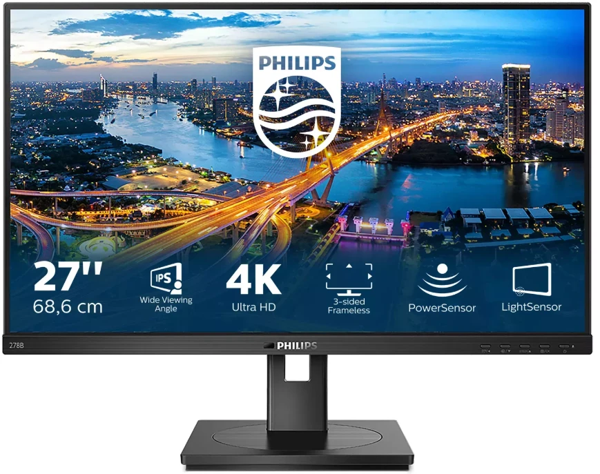 MMD-MONITORIAI & EKRANAI PHILIPS 278B1/00 68,6 cm 27 colių LCD-Monitorius PowerSensor VGA DVI-D DisplayPort HDMI USB