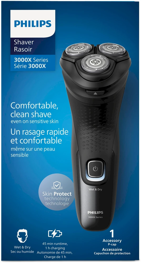 PHILIPS SHAVER 3000X SERIES RECHARGEABLE SHAVER 5D WETDRY