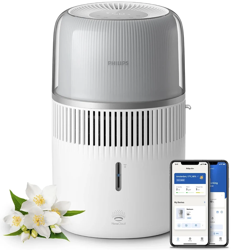 Philips | Oro drėkintuvas | HU5710/00 5000 serija | Vanduo bako talpa 4,5 l | Tinka iki 56 m² patalpoms | NanoCloud technologija | Drėkinimo našumas 400 ml/val. | Baltas
