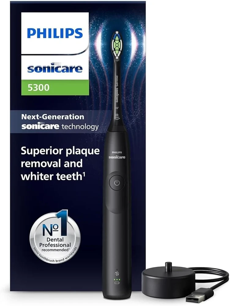 Elektrinis dantų šepetėlis „Philips Sonicare“ serija 5500 HX7111/01, Juodas
