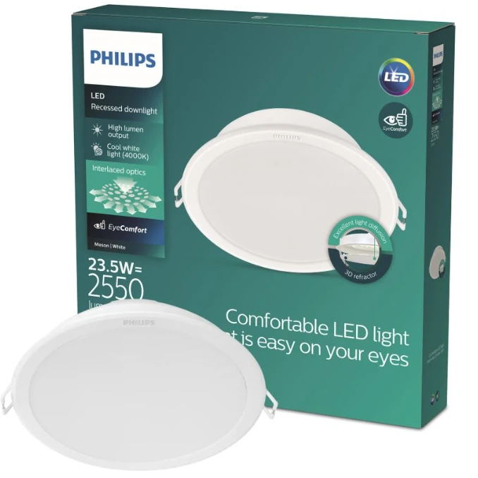 Įmontuojamas šviestuvas Philips MESON, 23.5W, 4000°K, LED