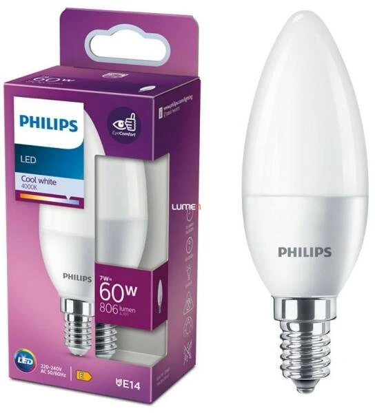 Philips LEMPUTĖ LED B38 7W E14 4000K 830LM PL/MAT