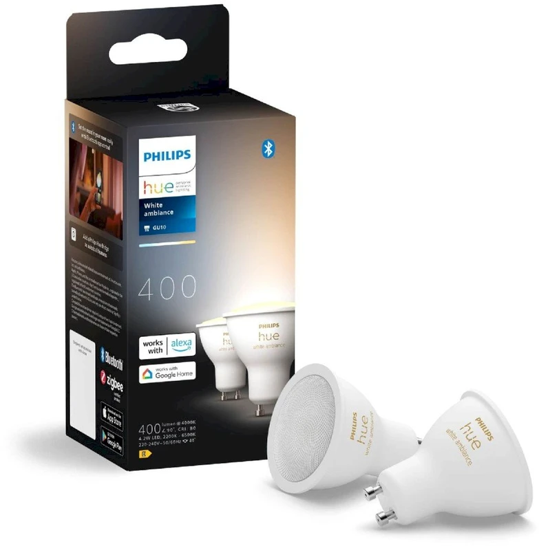 Philips Hue Smart Spotlight, 2 vnt pakuotės | GU10 | 4,2 W | Šiltas iki šaltas baltas lengvas