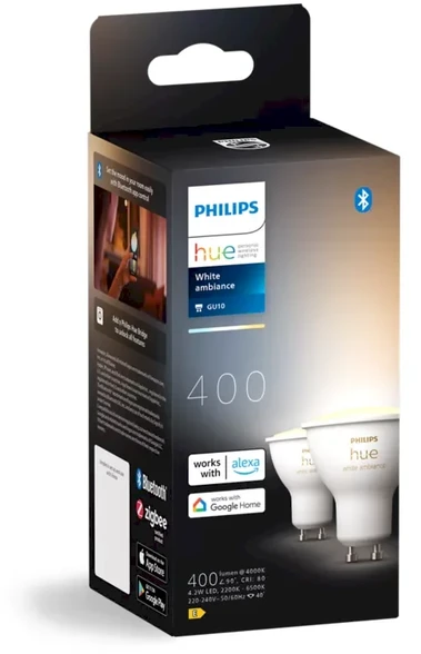 Philips Hue Smart Spotlight, 2 vnt pakuotės | GU10 | 4,2 W | Šiltas iki šaltas baltas lengvas