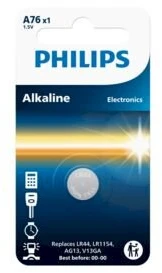 Baterija PHILIPS LR44/LR1154 minicell šarminė 1 vnt. lizdinėje pakuotėje