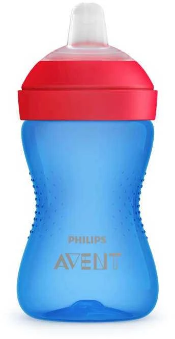 Philips AVENT puodelis minkštu, kramtymui atspariu snapeliu, 300 ml, mėlynas
