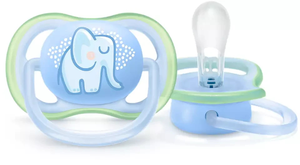 Philips Avent čiulptukas Ultra Air Deco mėlynas elephant 0-6M (1 gab) boy SCF086/01