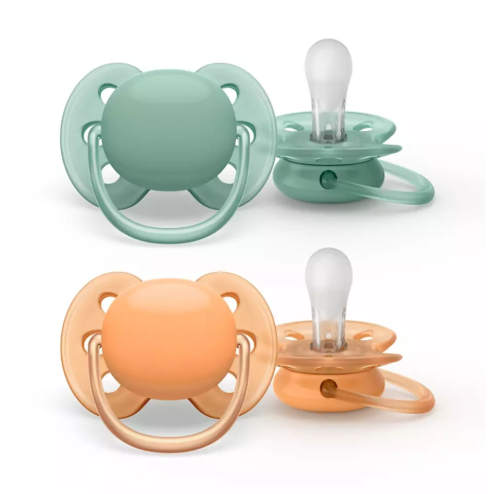 Philips AVENT SCF091/03 Žindukas Ultra Soft 0-6m žalia/oranžinė